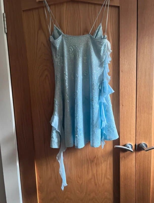 Zara Zara viral light blue sequin dress size large