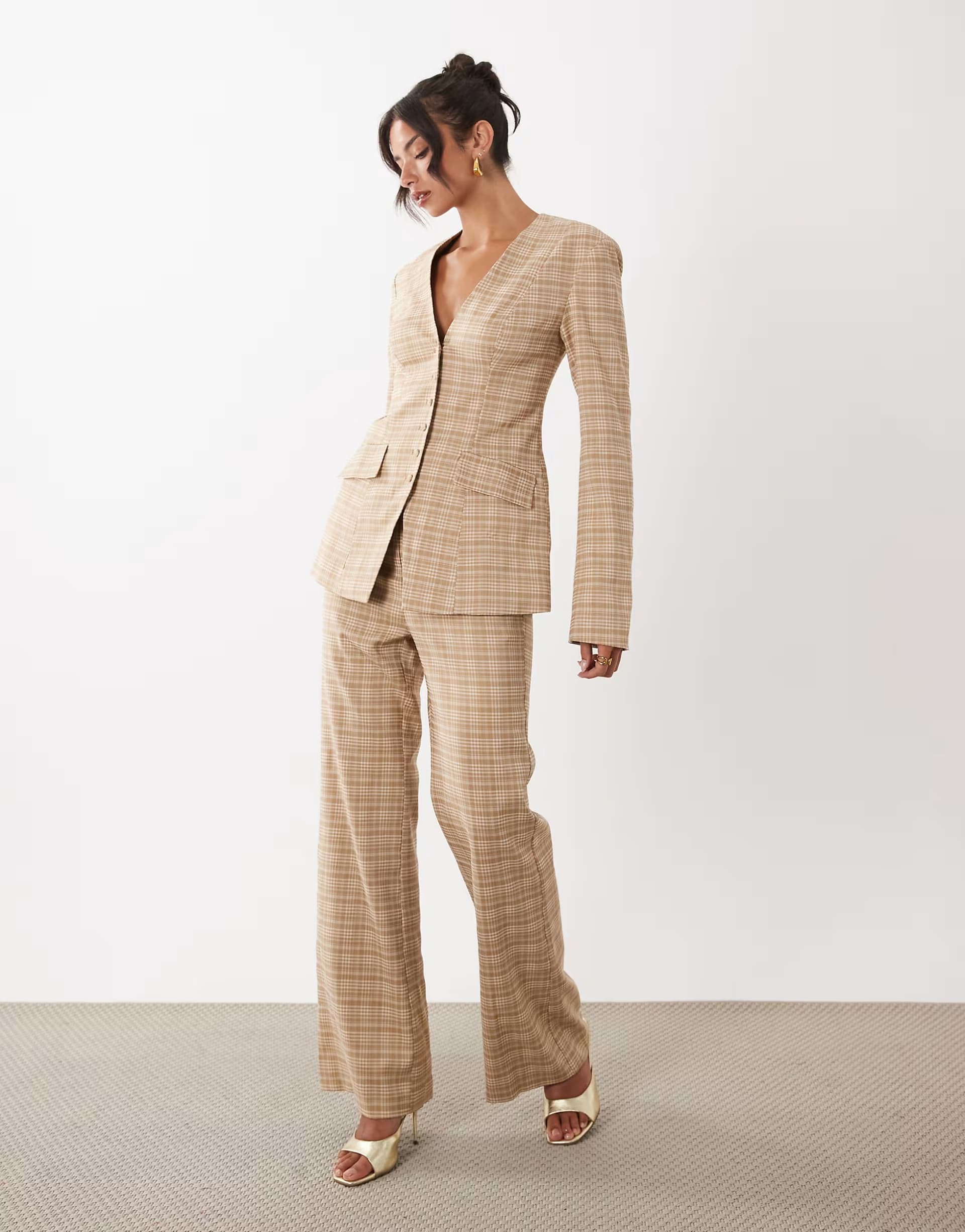 ASOS ASOS LUXE co-ord tailored check blazer and trouser
