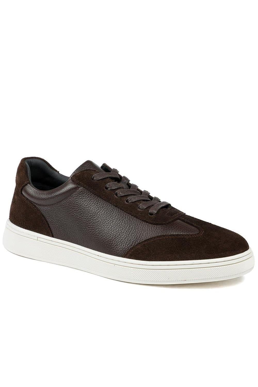 Jones Bootmaker Jones Bootmaker Brown Leather Lace-Up Trainers