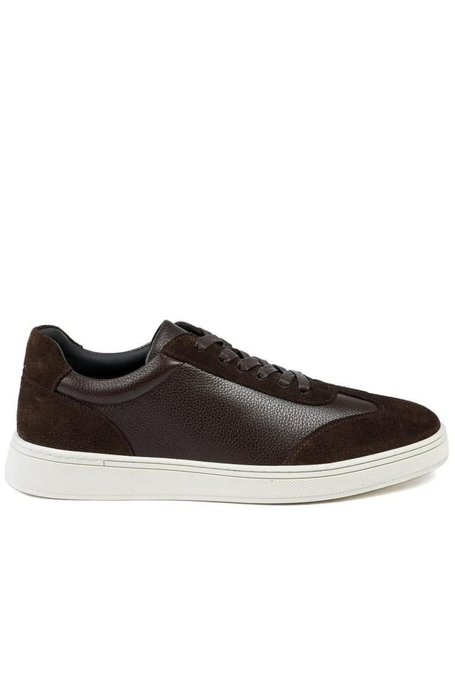 Jones Bootmaker Jones Bootmaker Men's Saladino Leather Lace Up Trainers in Brown - 2
