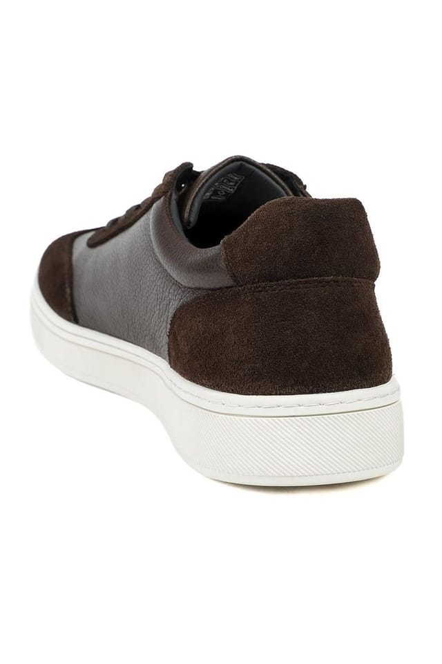 Jones Bootmaker Jones Bootmaker Men's Saladino Leather Lace Up Trainers in Brown - 3