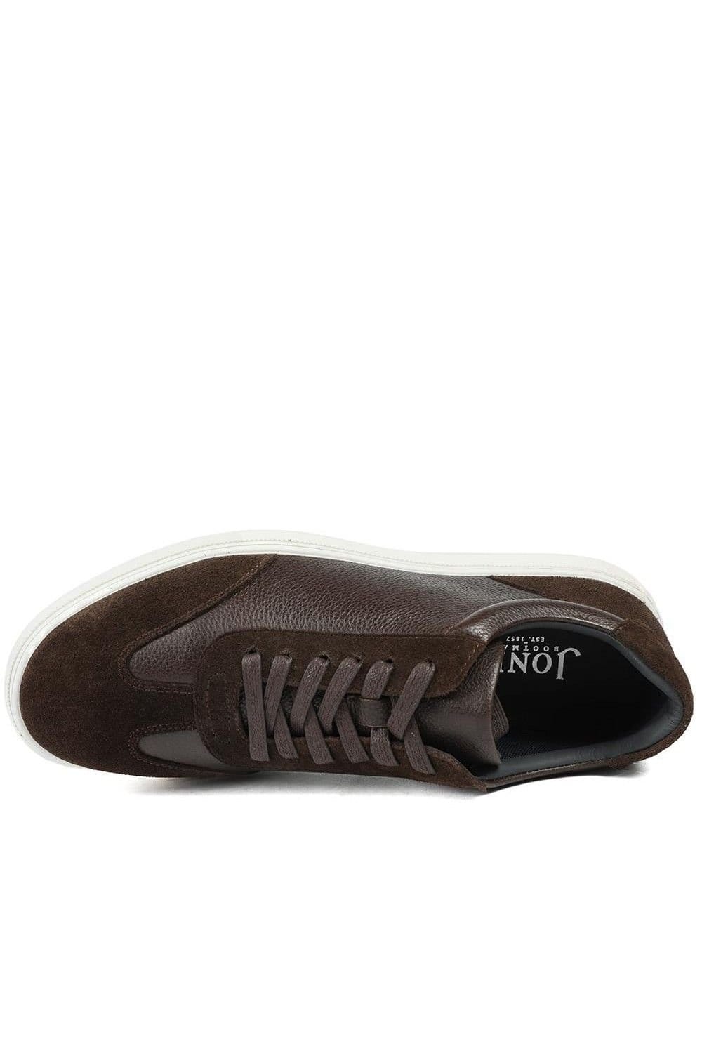 Jones Bootmaker Jones Bootmaker Men's Saladino Leather Lace Up Trainers in Brown - 4