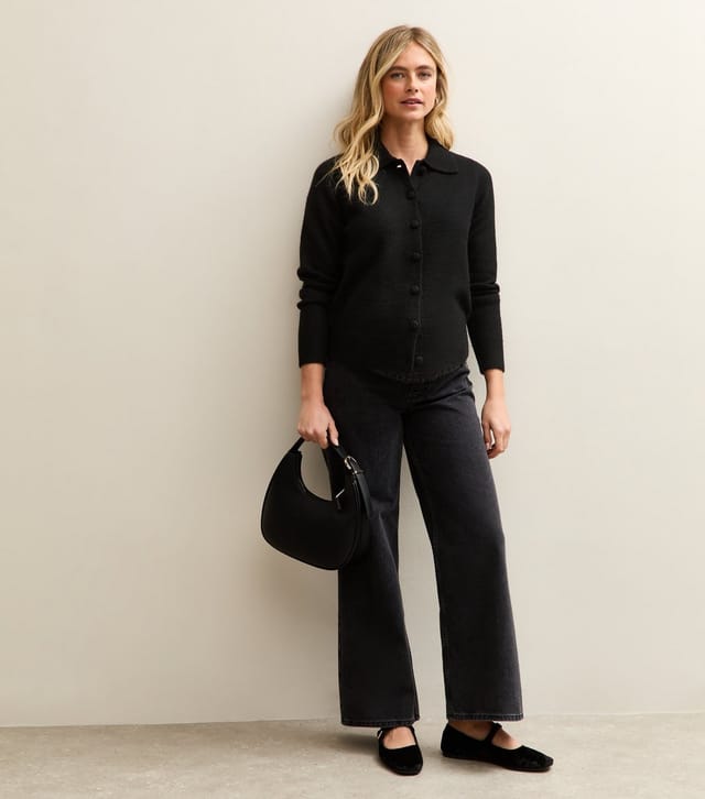 New Look Women's Maternity Black Midweight Knit Cardigan New Look - 3