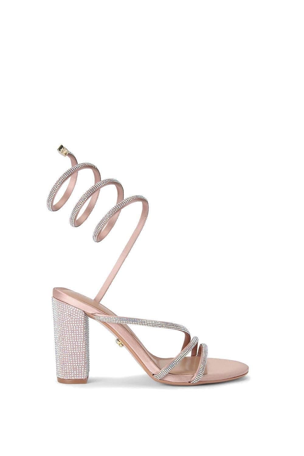 Carvela Carvela Women's 'Swirly Block' Fabric Heels in Pale Pink