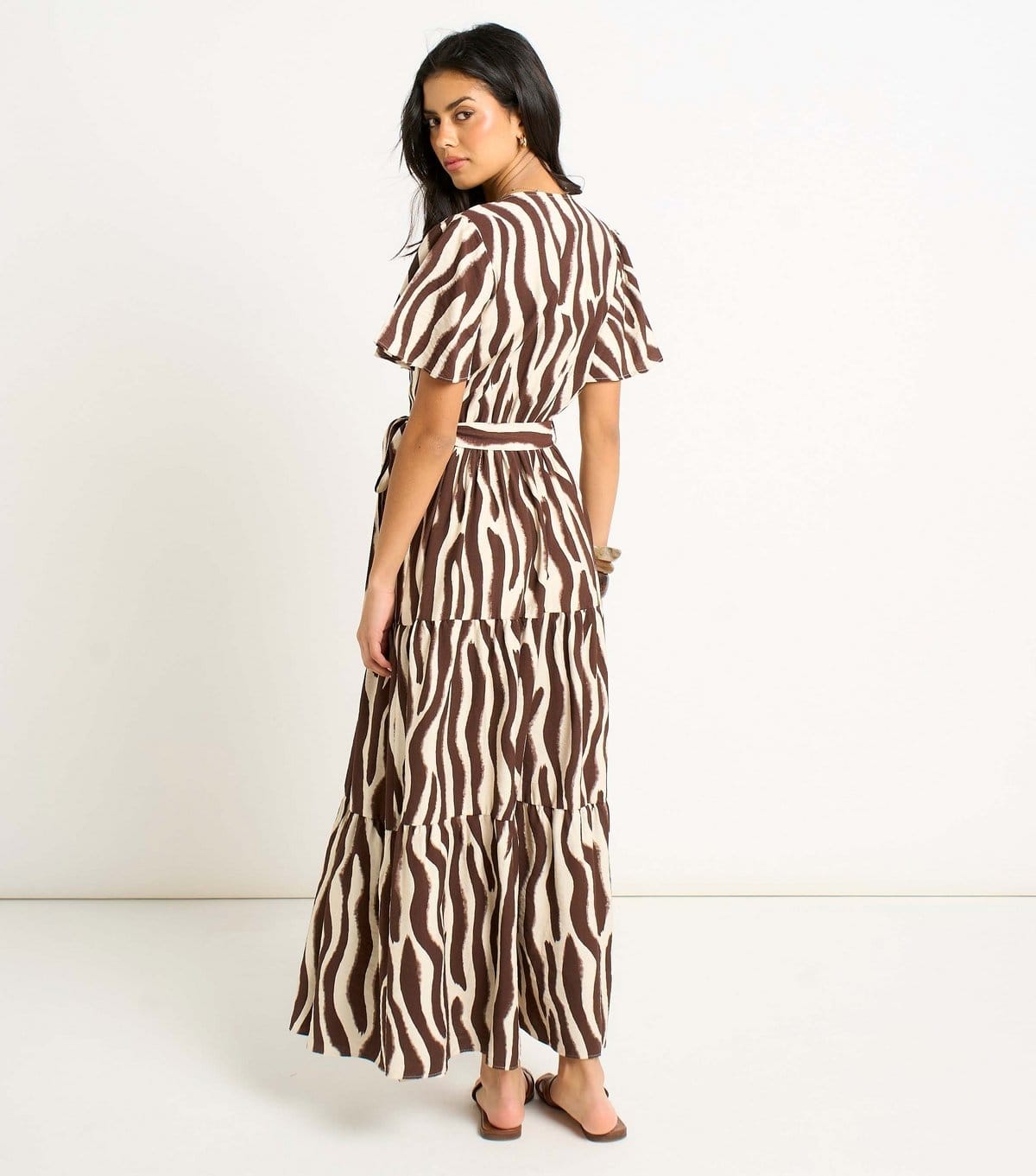 Gini London Women's Brown Zebra Print Wrap Dress Gini London New Look - 4