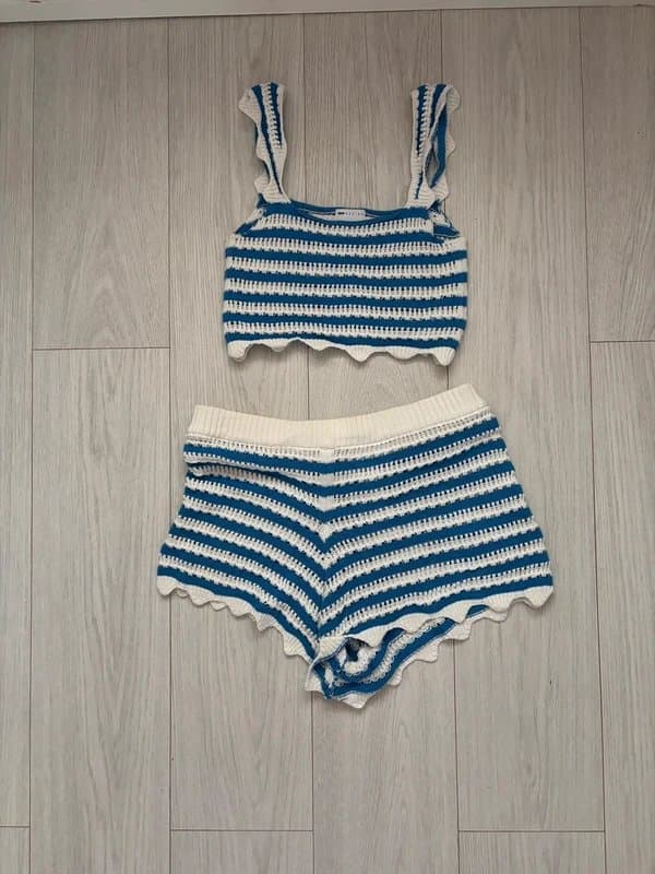 ASOS Blue crochet set