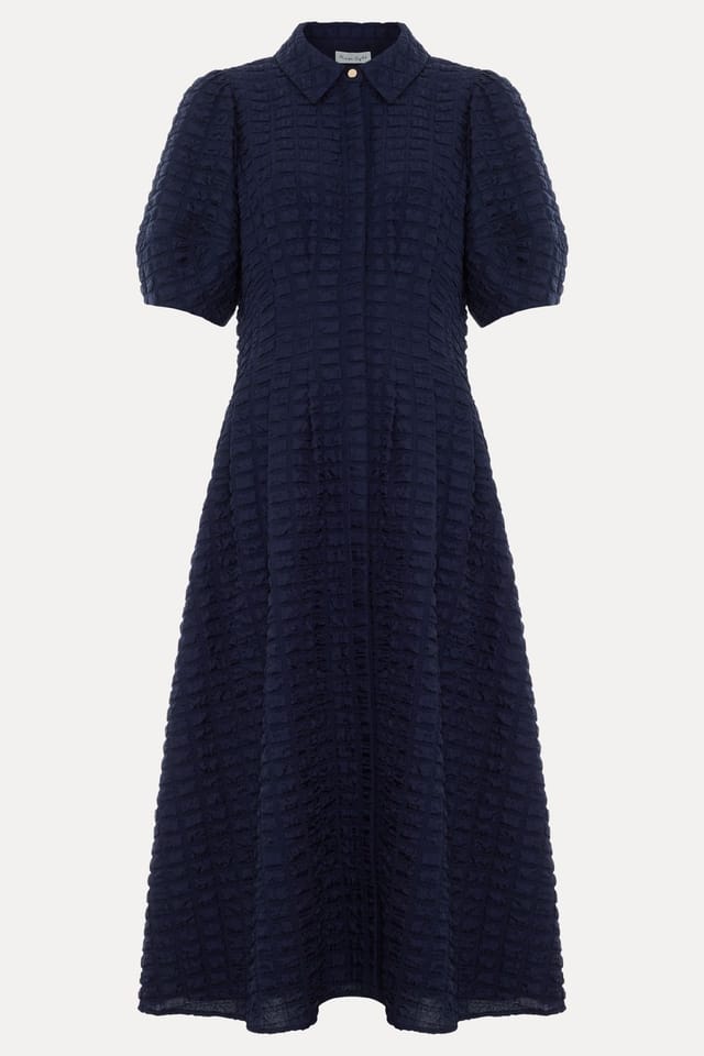 Phase Eight Phase Eight Women's Textured Shirt Midi Dress in Dark Navy - 2