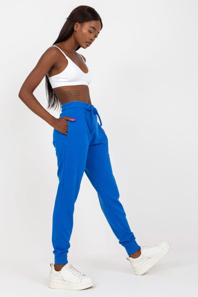 Love Lace Love Lace Women's High Waisted Sweatpants with Tie Waist Pockets in Blue - 2