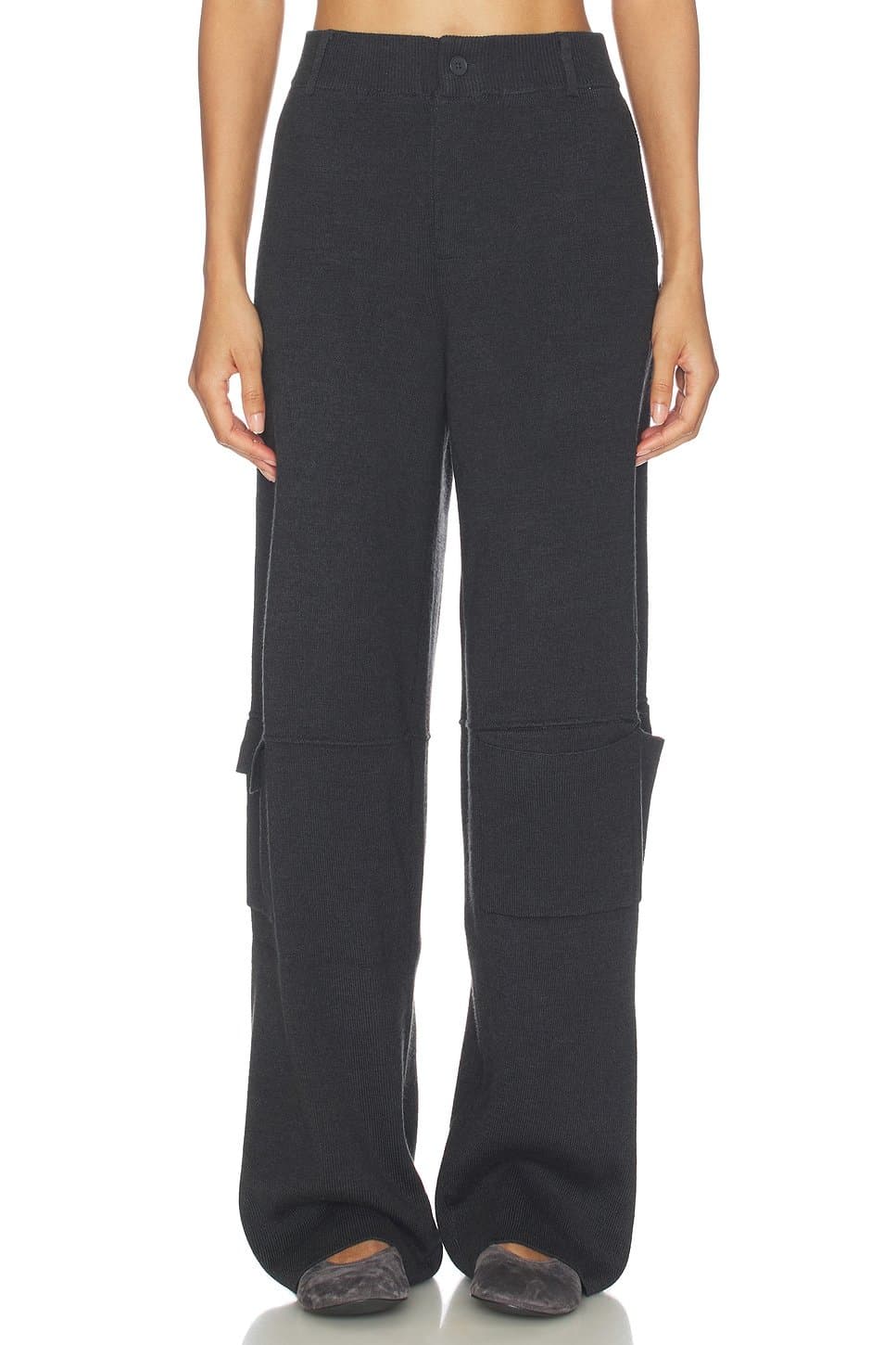 revolve Revolve Charcoal Knit Cargo Pants