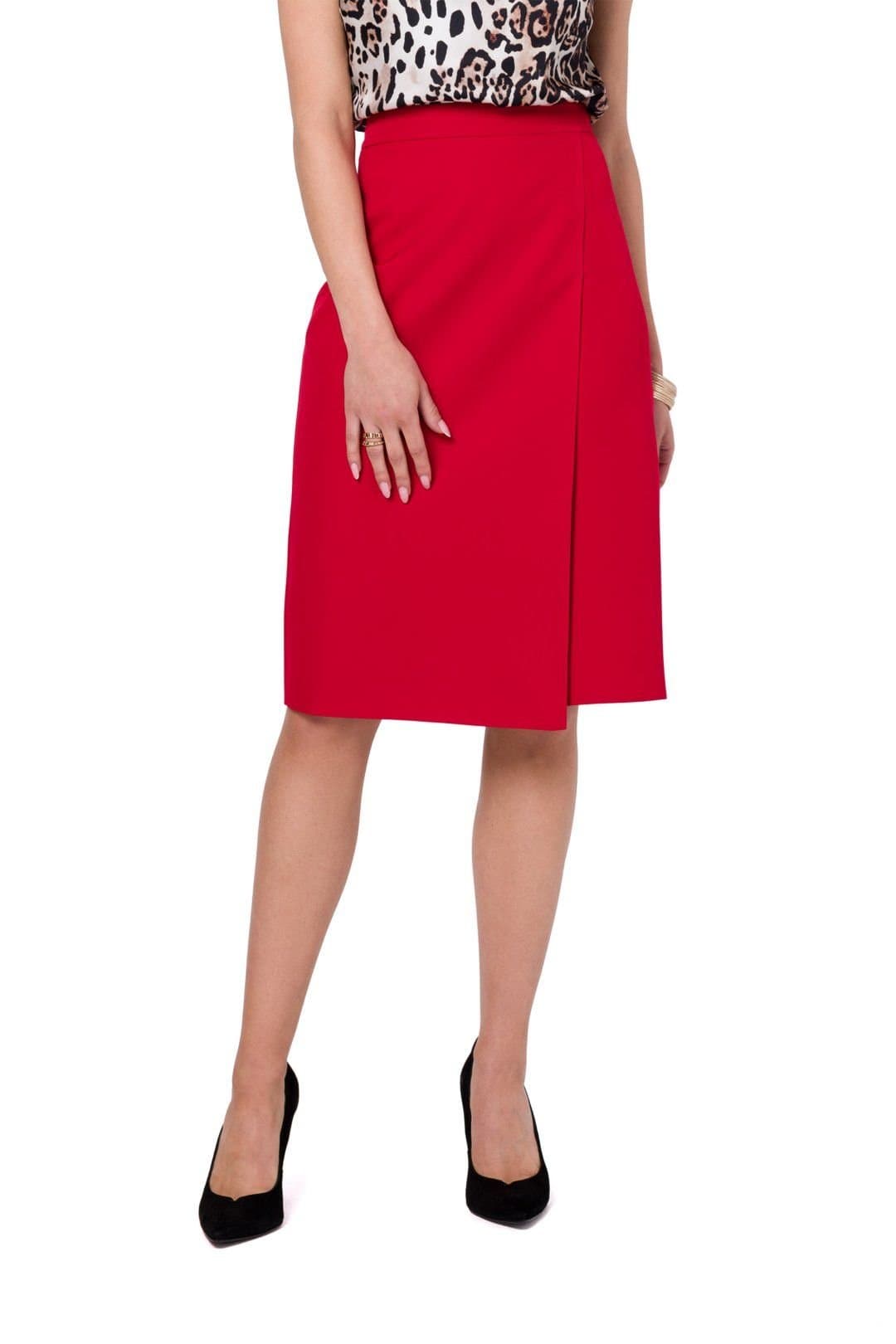 Love Lace Love Lace Women's Asymmetrical Double Front A line Skirt in Red