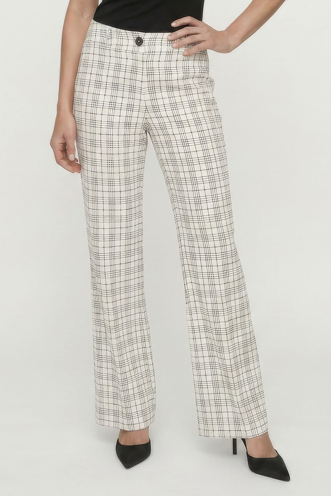 Lily and Lionel Lily and Lionel Women's Chess Check Print Trouser in White