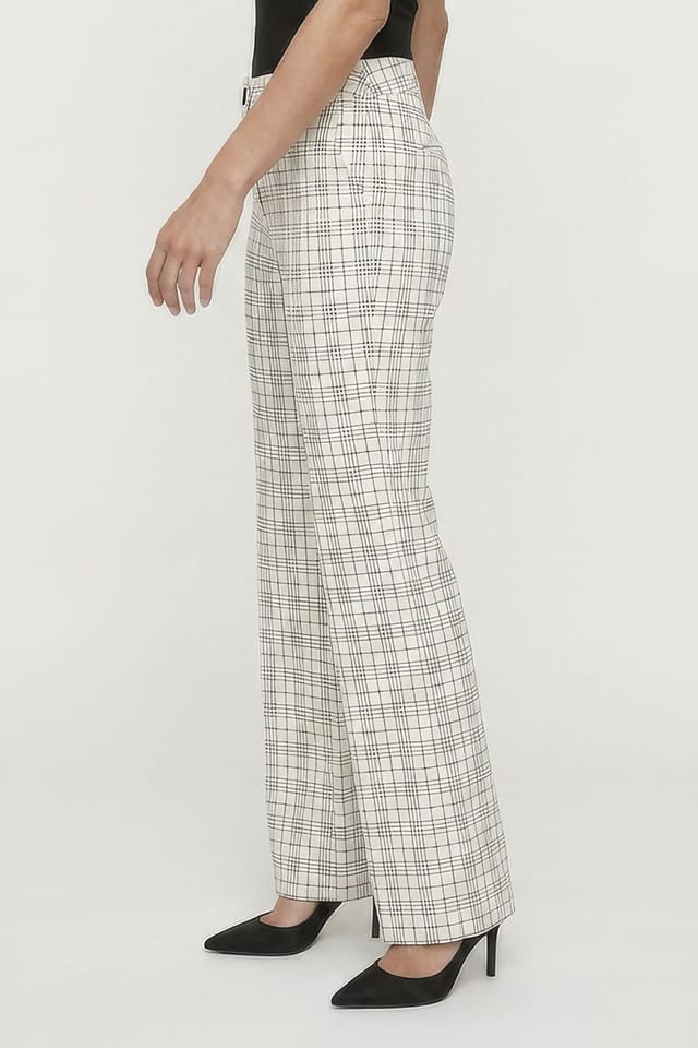 Lily and Lionel Lily and Lionel Women's Chess Check Print Trouser in White - 2