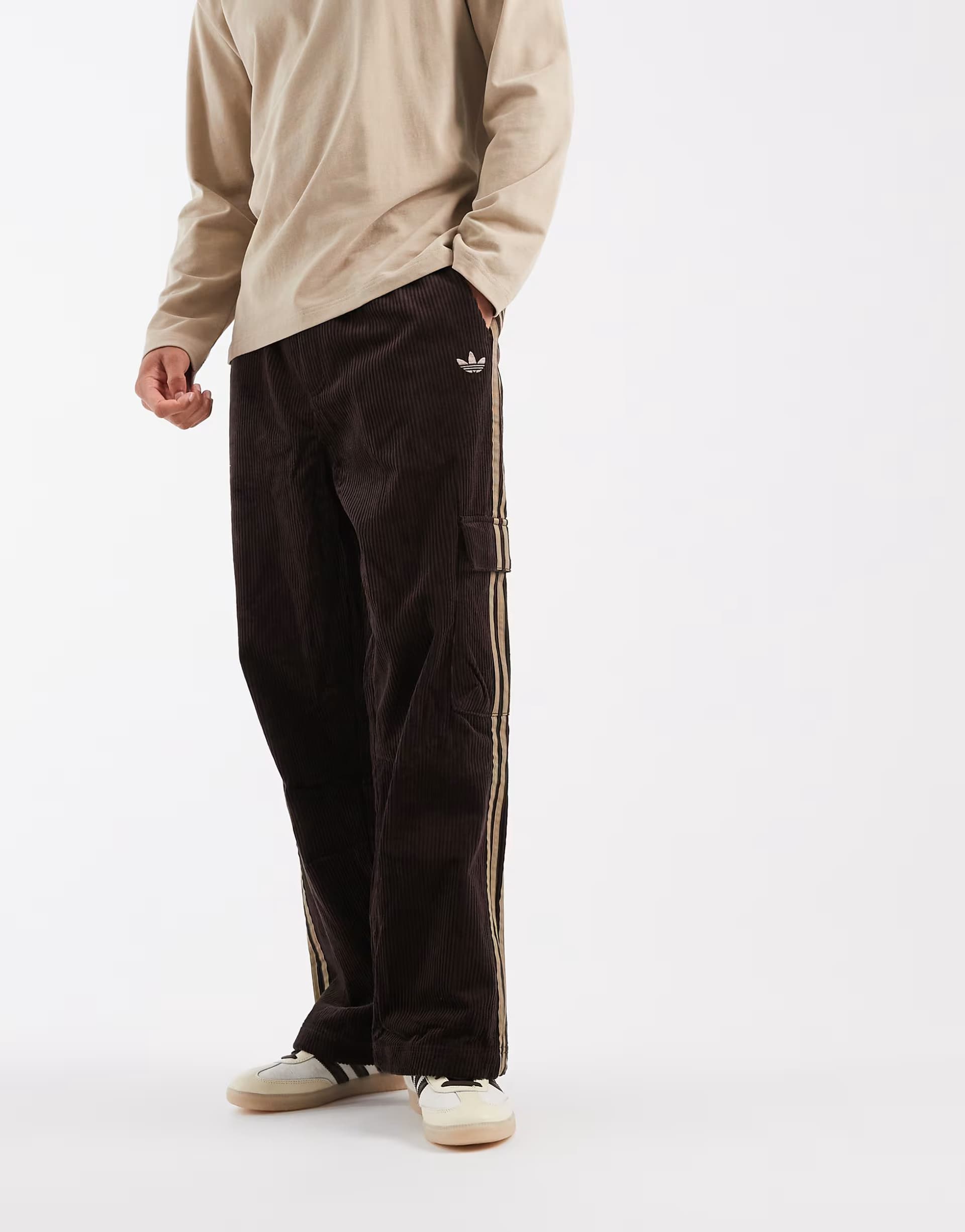 ASOS adidas Originals Adicolor cord cargo pants in aurora coffee