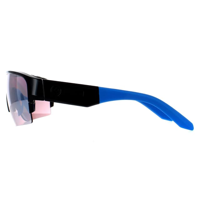 Dragon Dragon Men's Semi Rimless Shiny Black Lumalens Silver Ionized & Spare Tracer X - 3