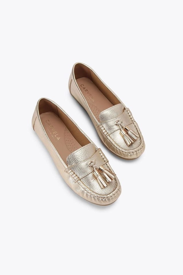 Carvela Carvela Women's 'Fiasco' Leather Flats in Gold - 2