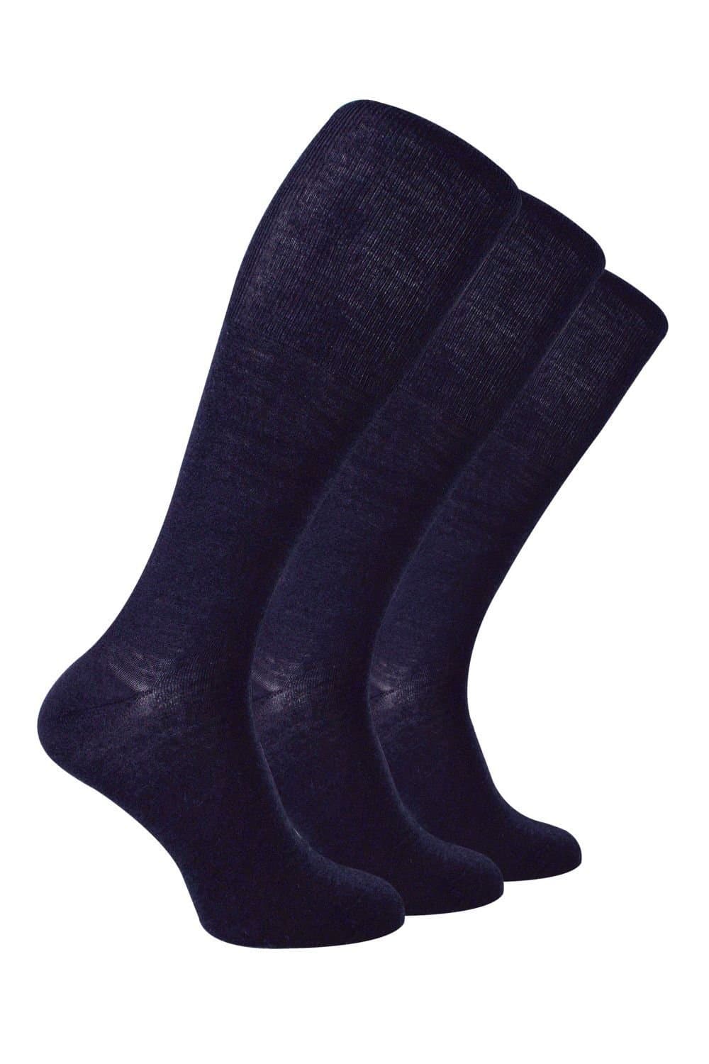 Steven Steven Men's 3 Pairs Navy Merino Wool Knee High Socks