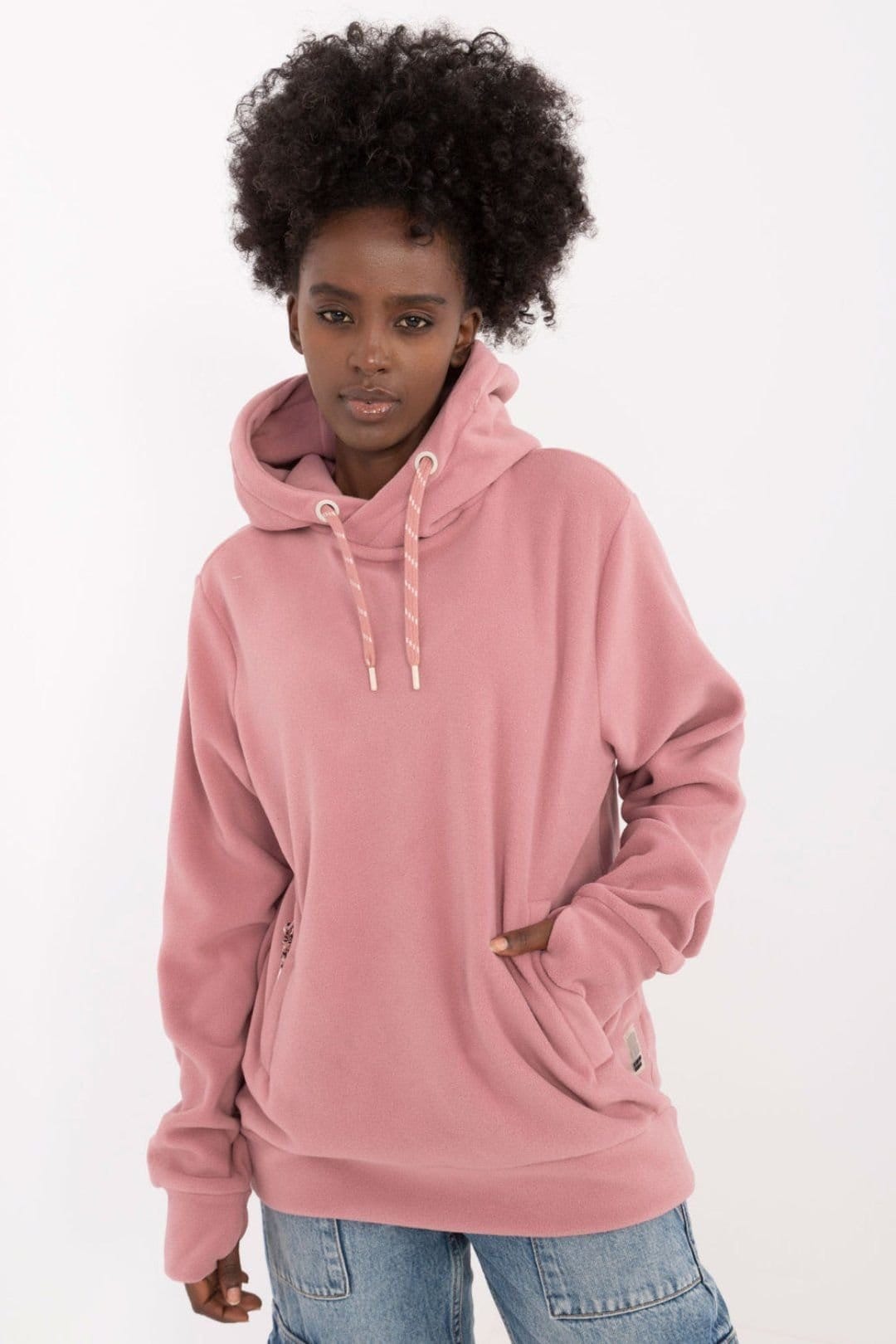 Love Lace Pink Insulated Pullover Hoodie for Women
