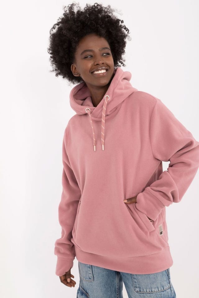 Love Lace Love Lace Women's Insulated Pull over Hoodie with Drawcord Hood in Pink - 2