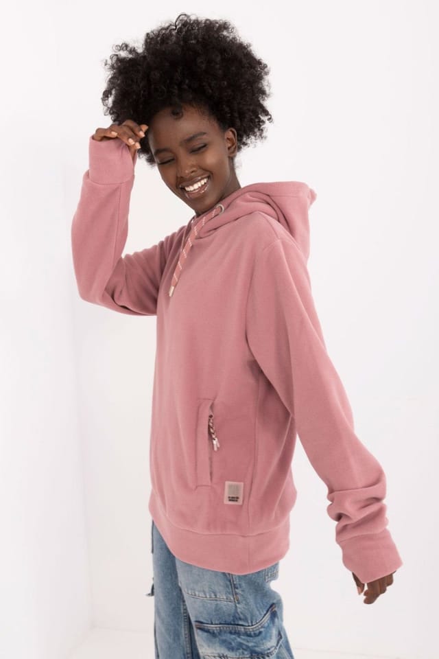 Love Lace Love Lace Women's Insulated Pull over Hoodie with Drawcord Hood in Pink - 3