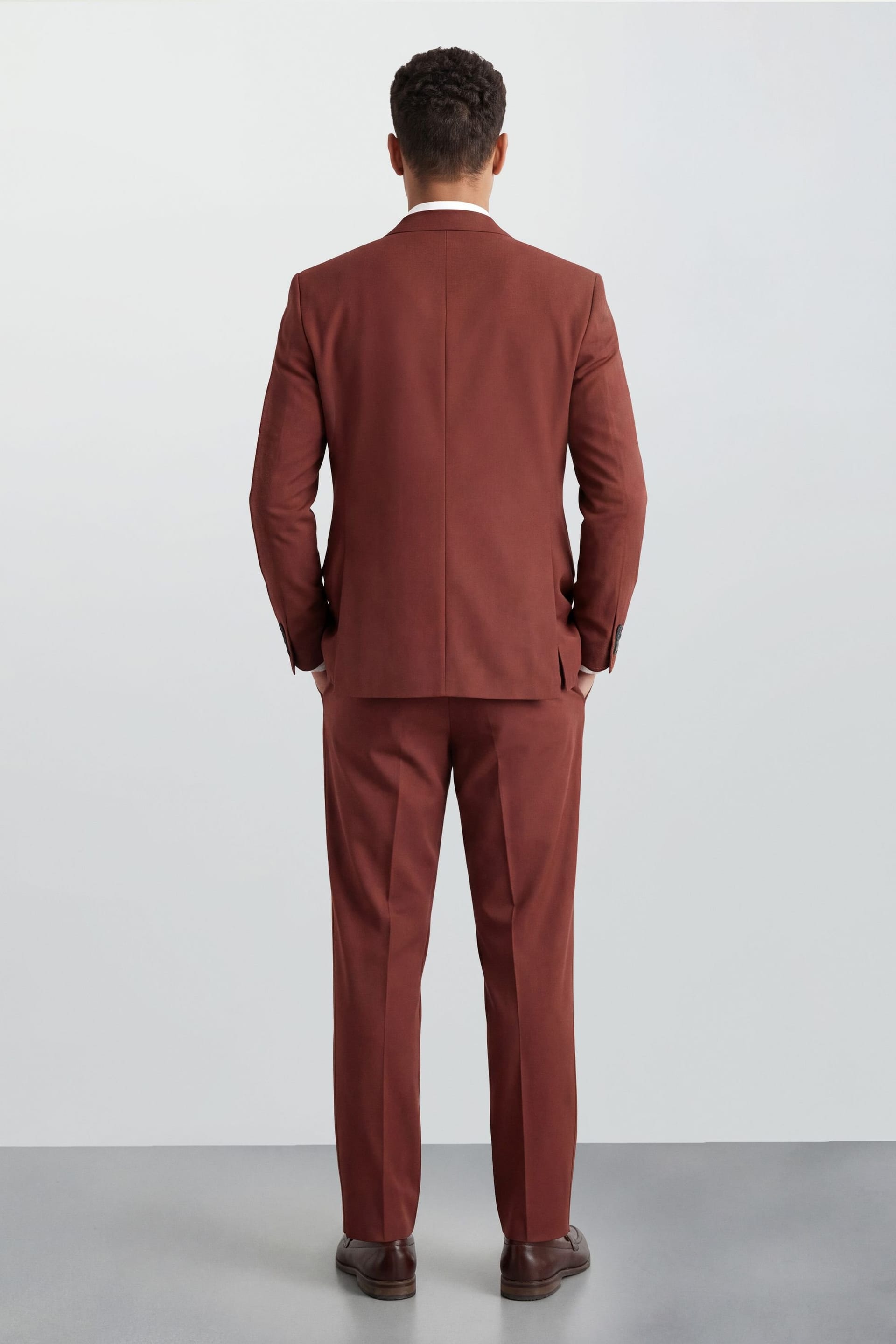 Burton Burton Men's Rust Double Breasted Blazer - 4