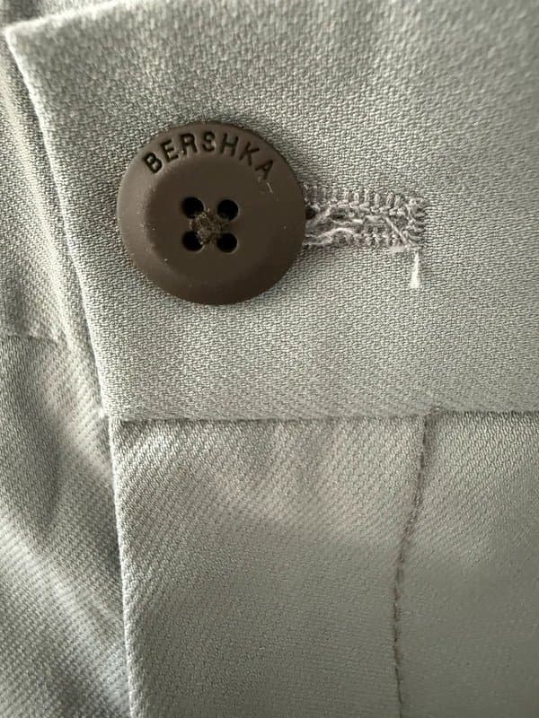 Bershka Men’s Bershka Blue Wide-Leg Trousers