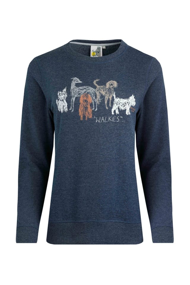 Weird Fish Weird Fish Women's Chidham Graphic Crew Neck Sweatshirt in Navy - 2