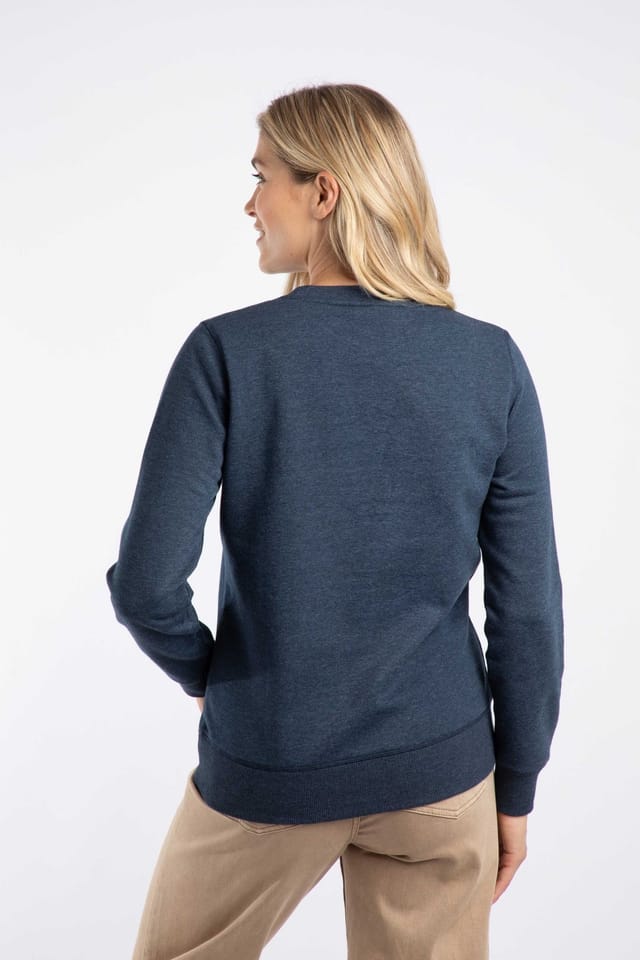 Weird Fish Weird Fish Women's Chidham Graphic Crew Neck Sweatshirt in Navy - 3
