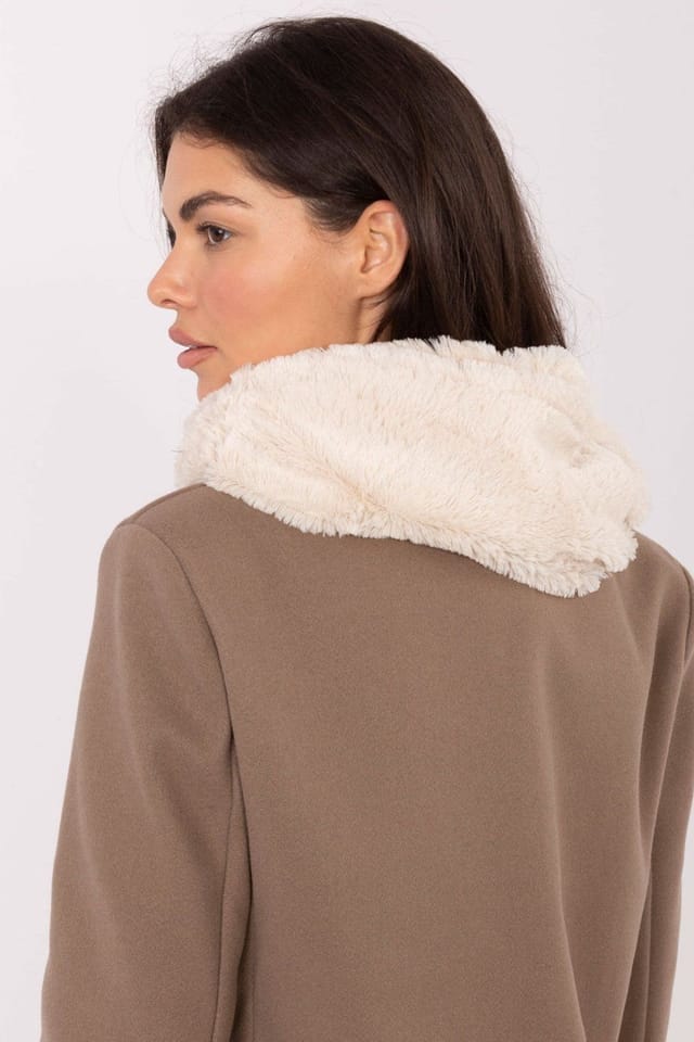 Love Lace Love Lace Women's Soft Fluffy Infinity Scarf Fur Collar for Warm Winter Comfort in Beige - 3
