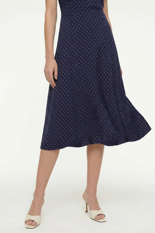 Lily and Lionel Lily and Lionel Women's Primrose Garden Polka Dot Print Midi Dress in Navy - 3