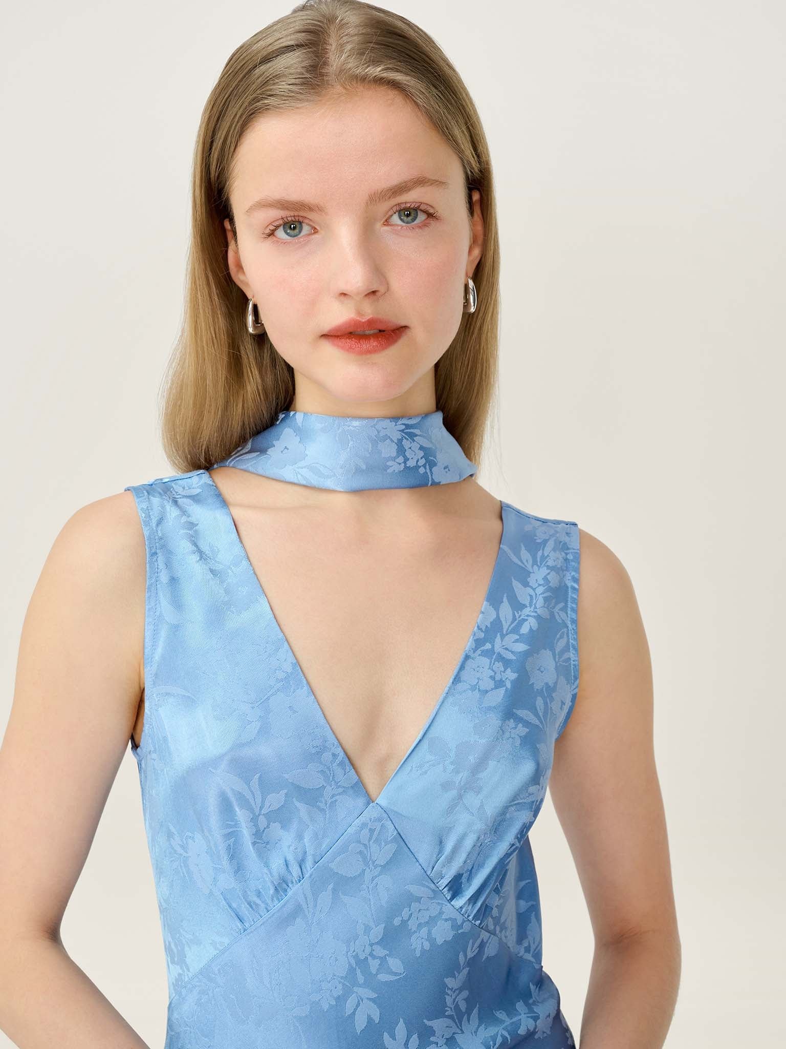 OMNES Scarlett Scarf in Vista Blue - 4