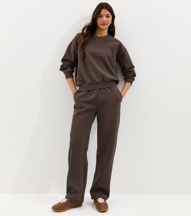 New Look Women's Dark Brown Toggle Cuff Joggers New Look - 3