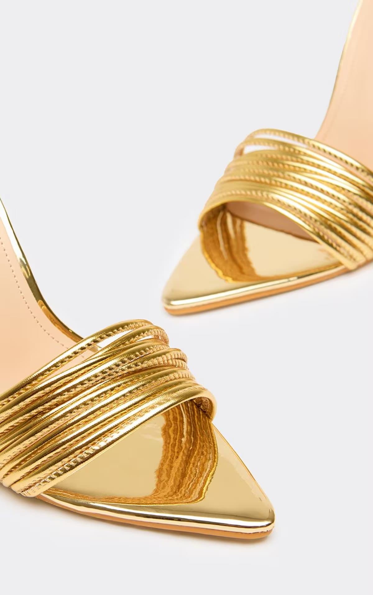 EGO EGO Gold Faux Leather Stiletto Mules