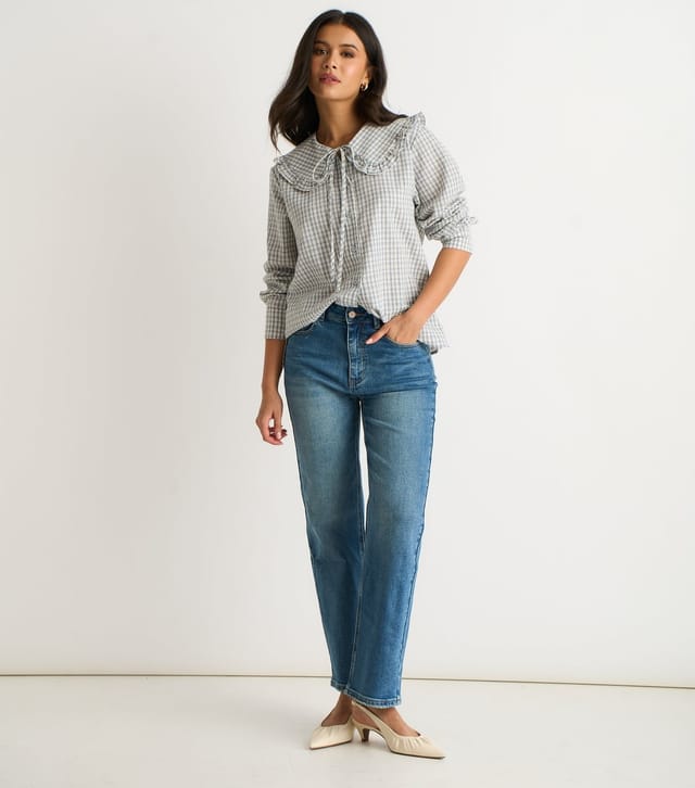 Gini London Women's Blue Collared Shirt Gini London New Look - 2