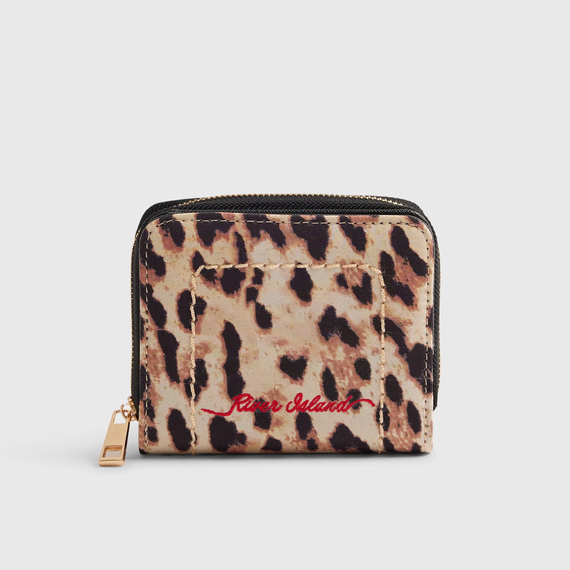 River Island River Island Womens Brown Leopard Print Purse