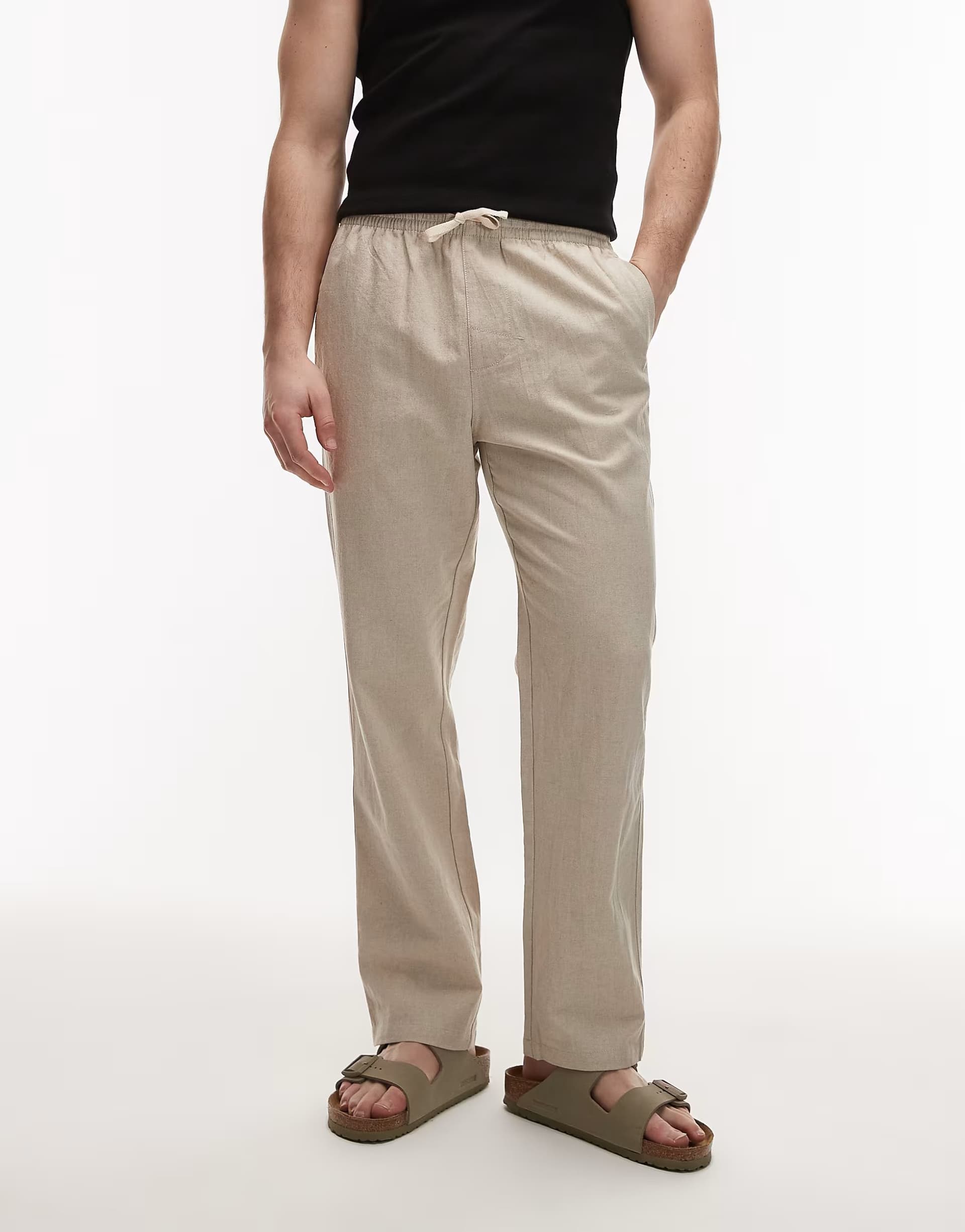 ASOS Rhythm linen trouser in bone