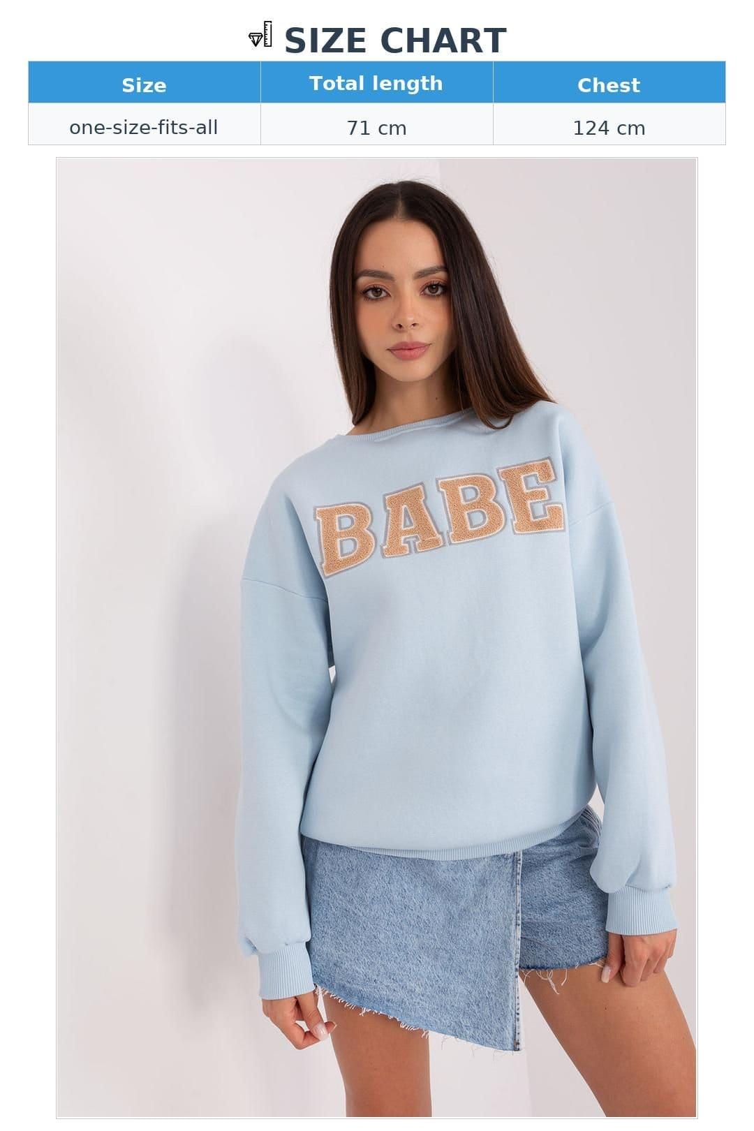 Love Lace Love Lace Women's Cotton Polyester Overhead Slogan Sweatshirt in Blue - 4