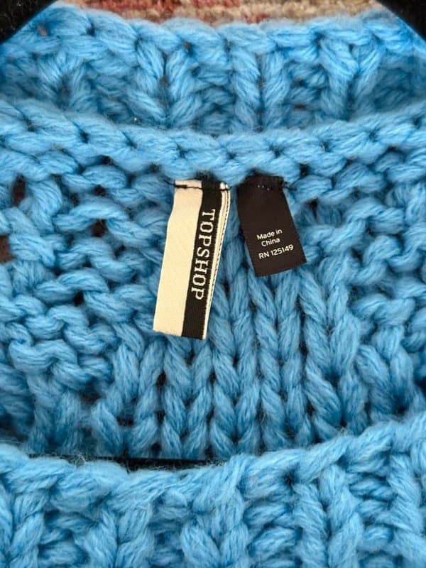 Topshop Topshop women’s wool-mix blue jumper size M