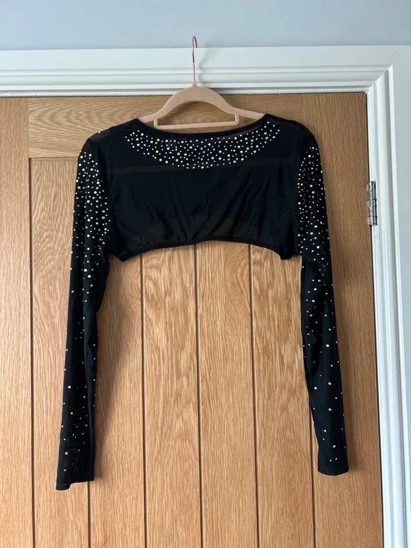 ASOS ASOS embellished layering sleeved mesh top - 1