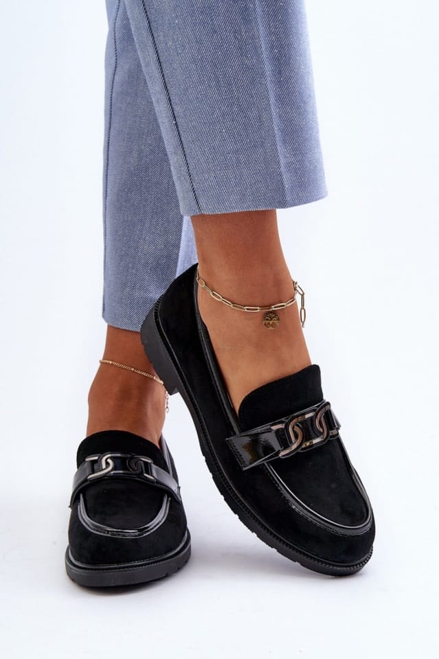Love Lace Love Lace Women's Comfort Flat Moccasin Shoes with Front Ornament for Style in Black - 3