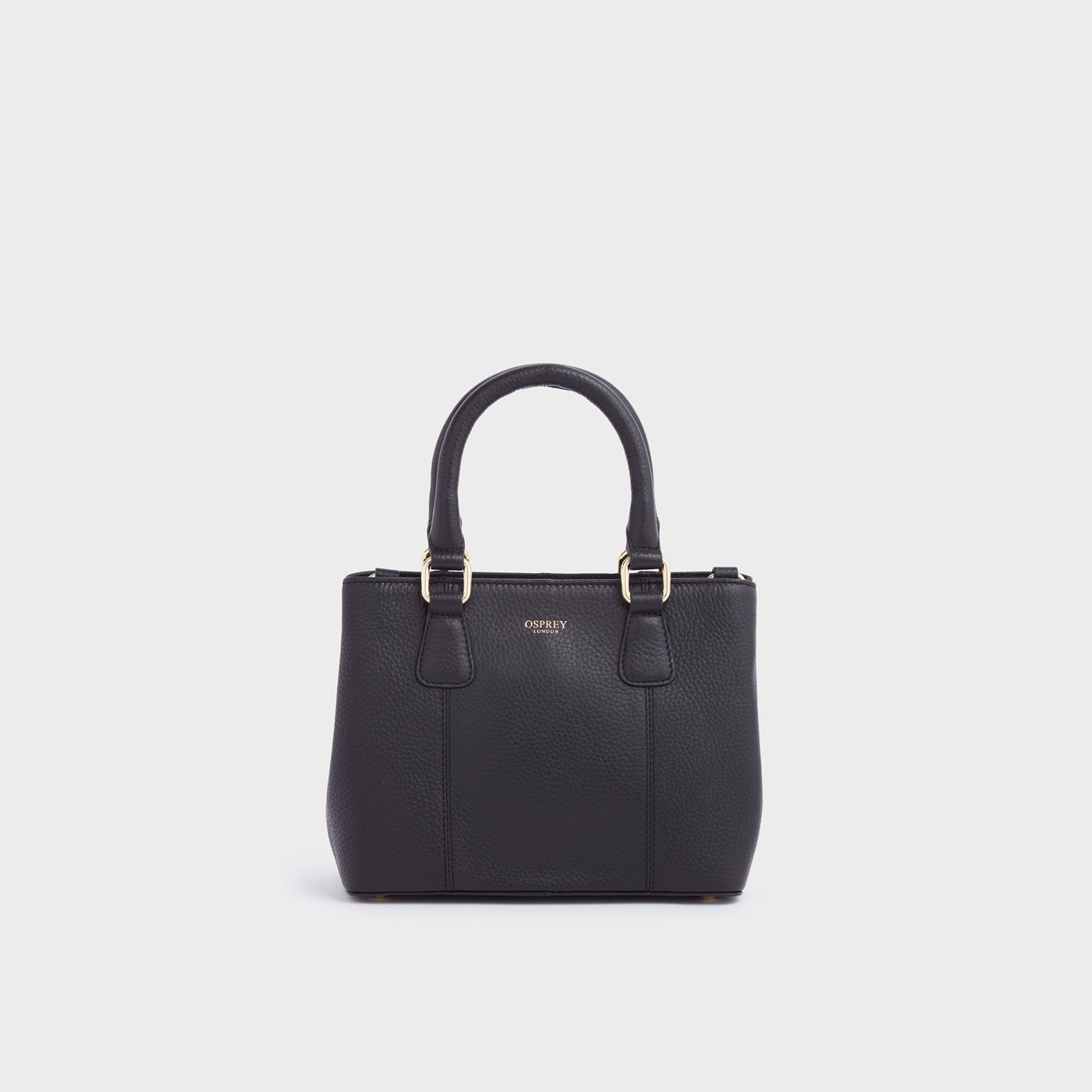 OSPREY LONDON OSPREY LONDON Women's The Adaline Mini Leather Grab Bag in Black - 2