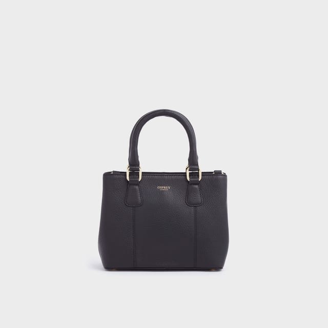 OSPREY LONDON OSPREY LONDON Women's The Adaline Mini Leather Grab Bag in Black - 2