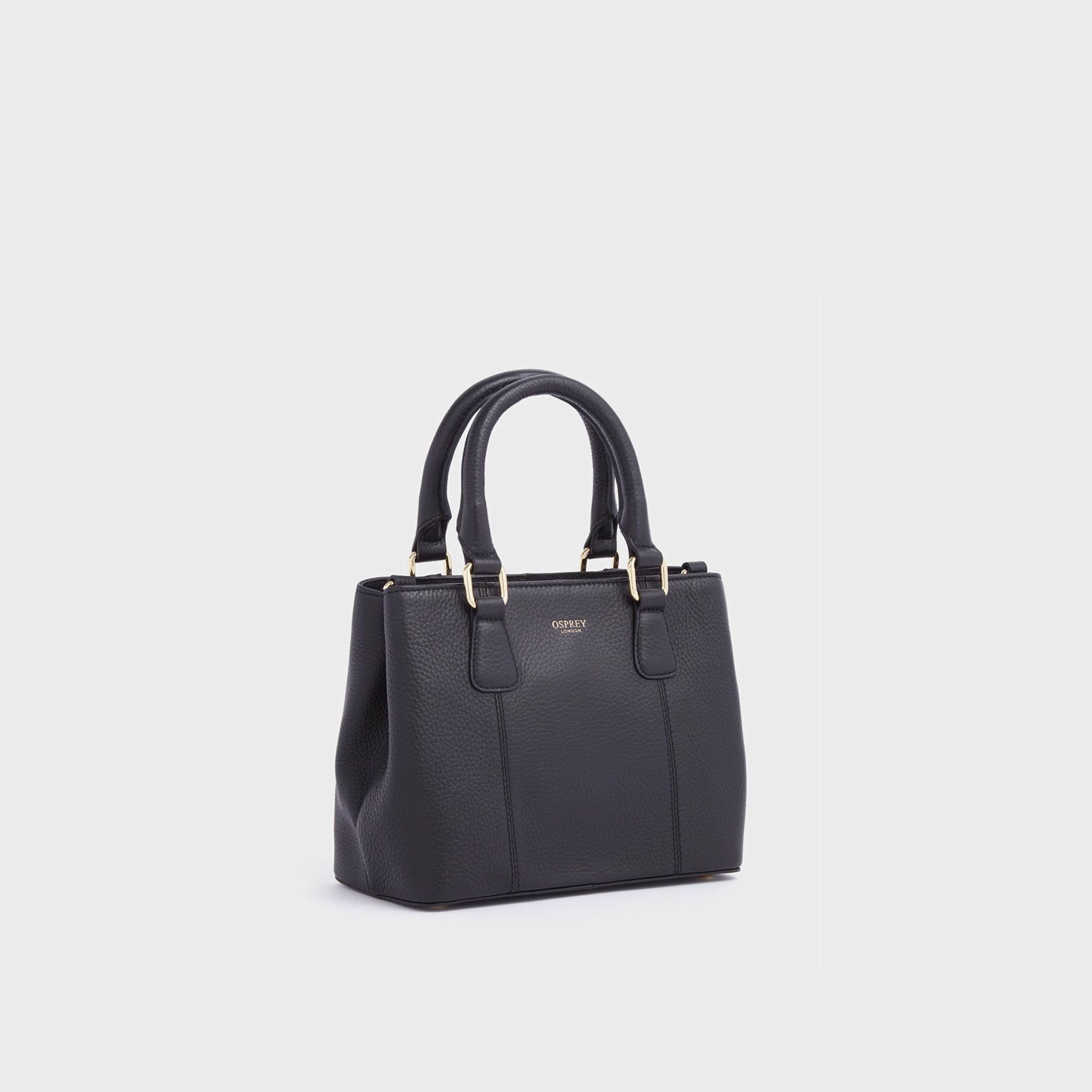 OSPREY LONDON OSPREY LONDON Women's The Adaline Mini Leather Grab Bag in Black - 3