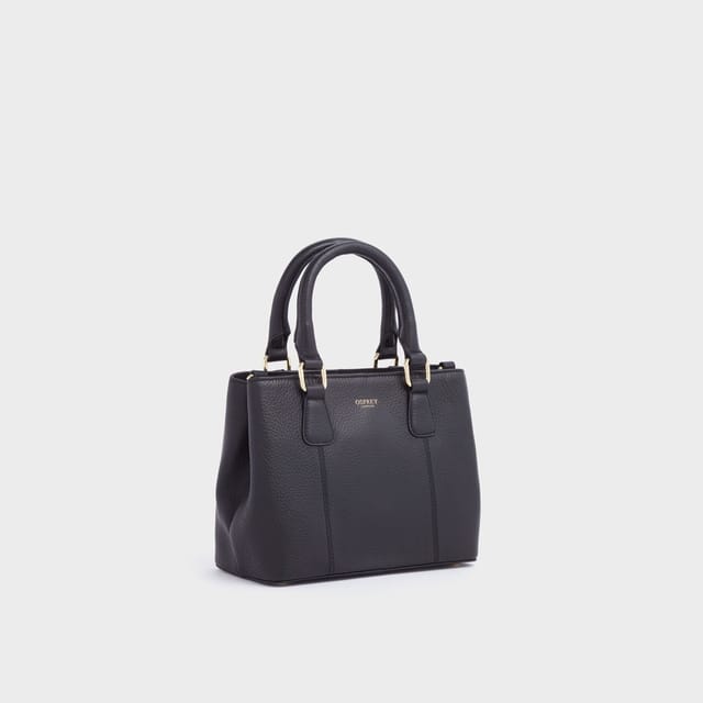 OSPREY LONDON OSPREY LONDON Women's The Adaline Mini Leather Grab Bag in Black - 3