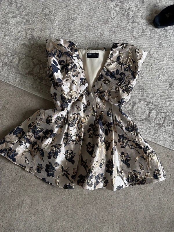ASOS Navy blue and gold ASOS luxe dress size 16