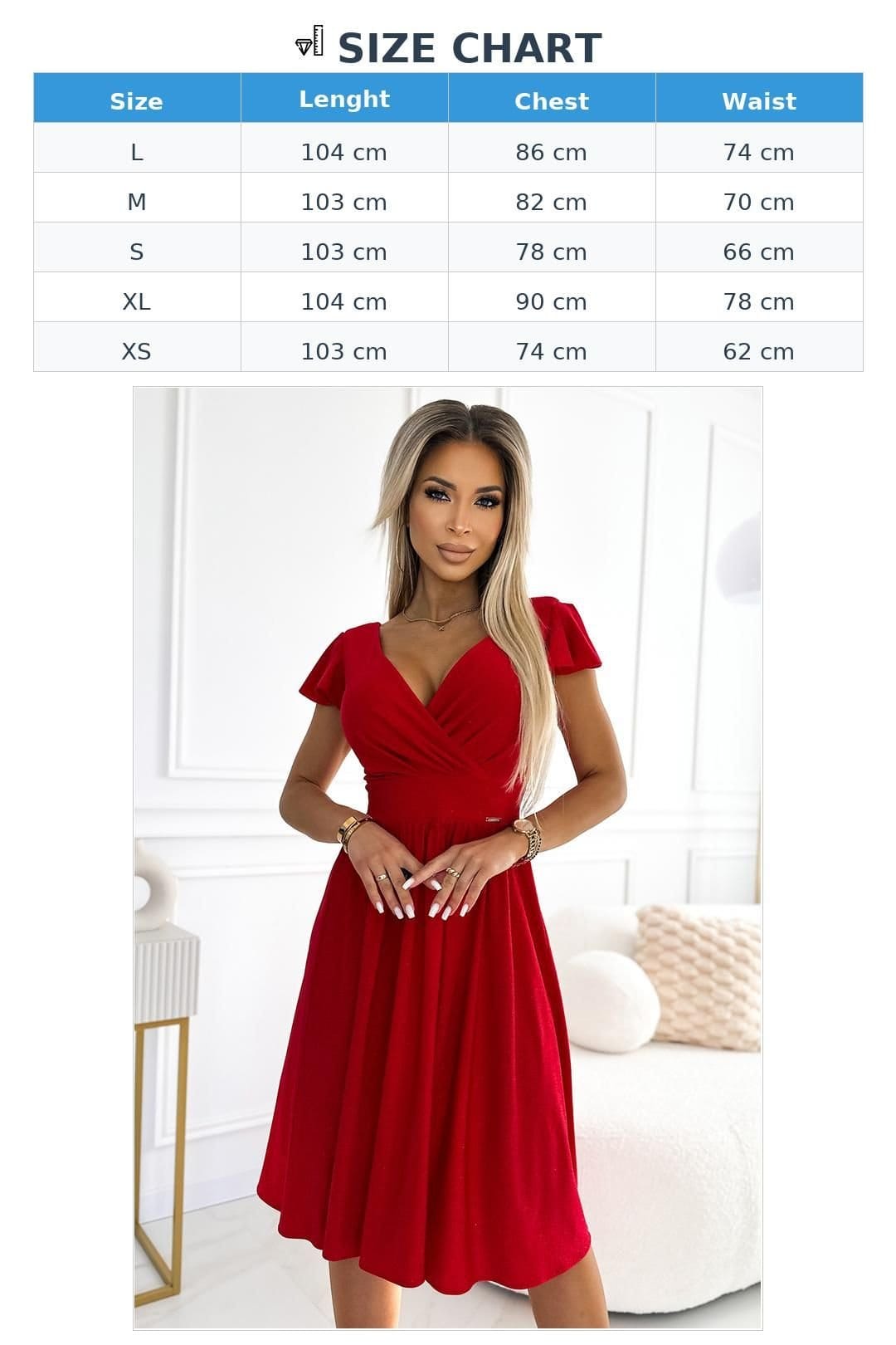 Love Lace Love Lace Women's Shiny Stretch Flared Evening Dress in Red - 4