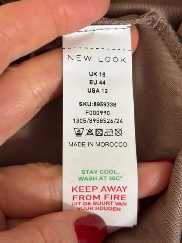 New Look UK 16 New Look Brown One Shoulder Ruched Midi Dress Stretch Jersey Minimalist