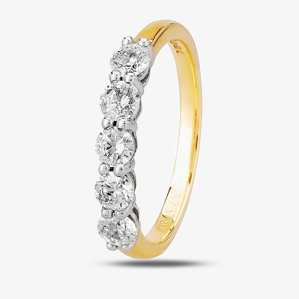 1888 collection 1888 collection Women's 18ct Gold 0.75ct Five-Stone Diamond Ring