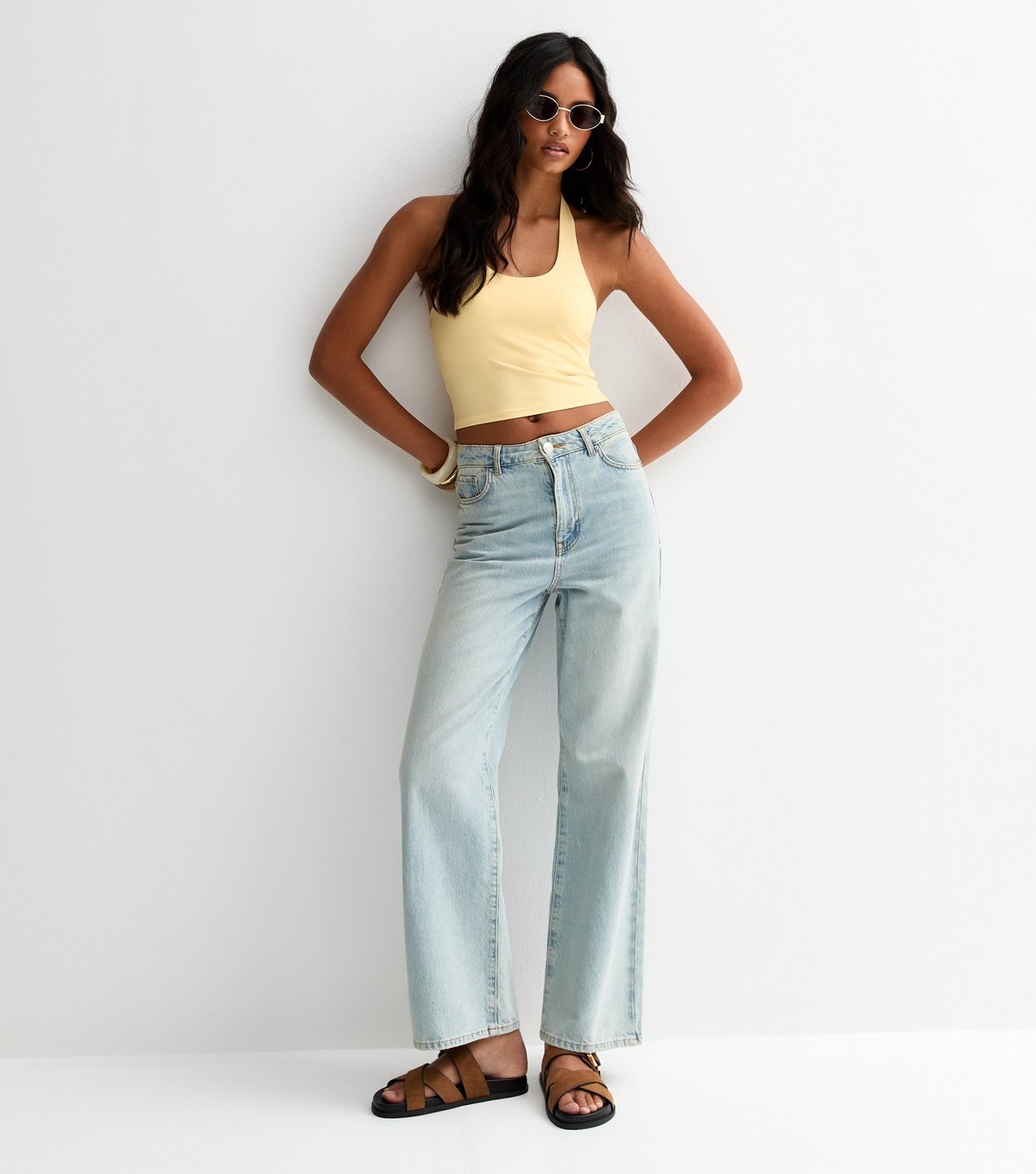 New Look Women's Light Yellow Jersey Halter Neck Top New Look - 3