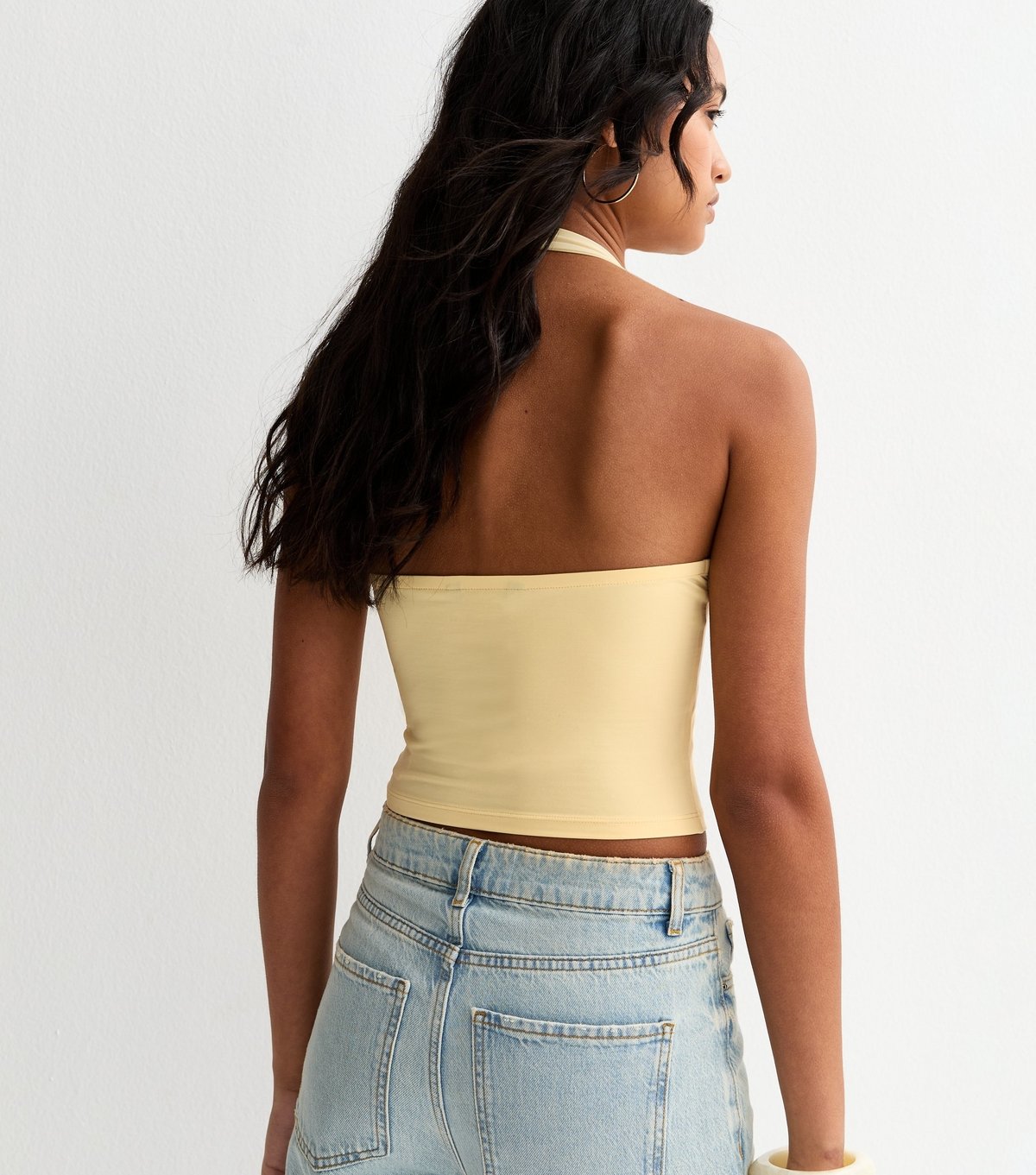 New Look Women's Light Yellow Jersey Halter Neck Top New Look - 4