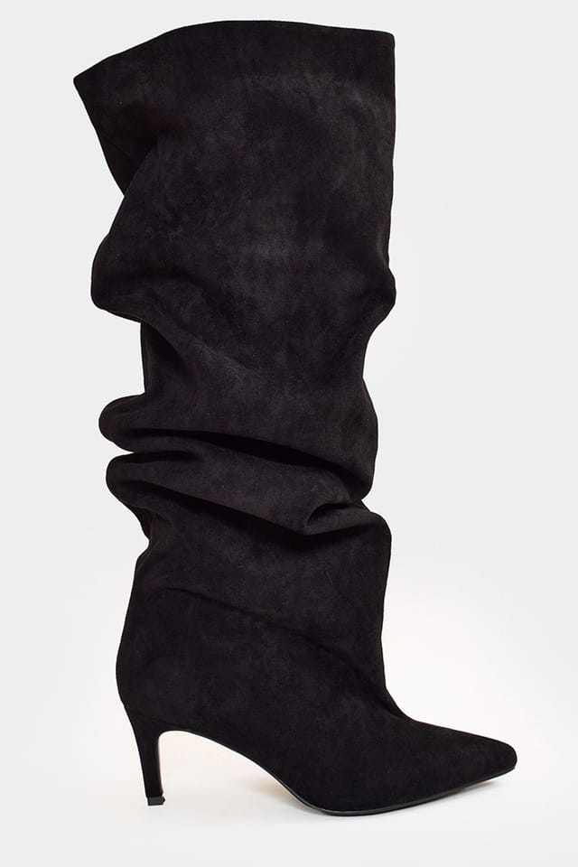 EGO EGO Women's Knee High Faux Suede Stiletto Boots in Black - 3